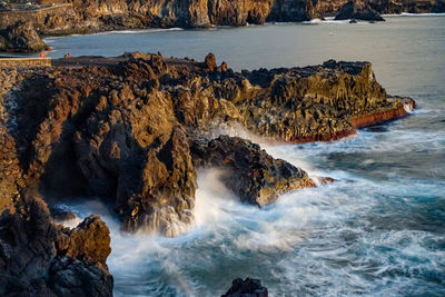 Rock formation on sea shore