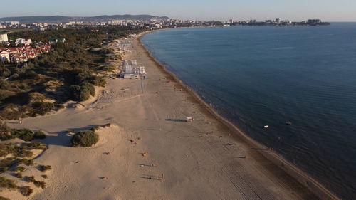 High angle view of beach against sky