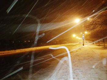 Road in city at night