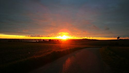 Scenic view of field against sky during sunset