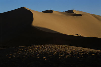 Scenic view of desert against clear sky