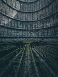 High angle view of railroad tracks