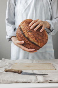 Midsection of chef preparing food