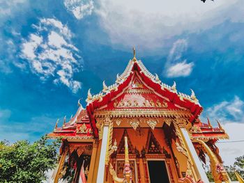 Low angle view of traditional building against sky