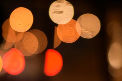 Close-up of illuminated lights at night