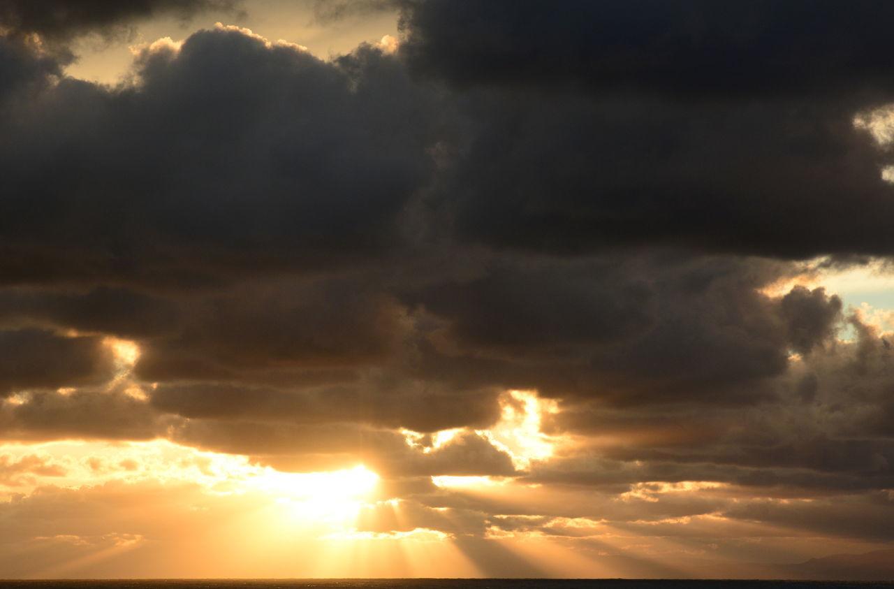 LOW ANGLE VIEW OF DRAMATIC SKY OVER CLOUDS DURING SUNSET