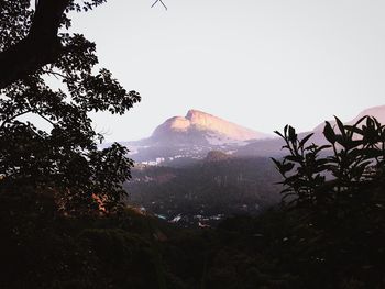 Scenic view of mountains against clear sky