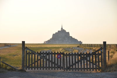 View of historic building against clear sky