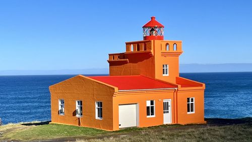 Lighthouse at siglufjörður coast