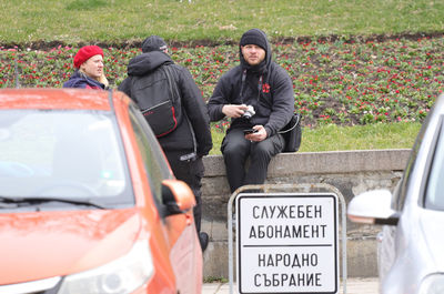 People sitting in a car