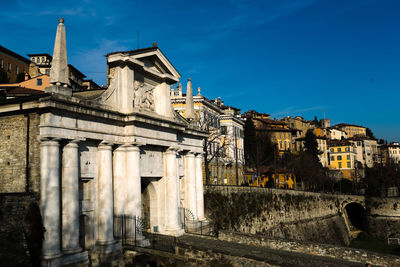 Old building against blue sky