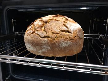 High angle view of bread in container