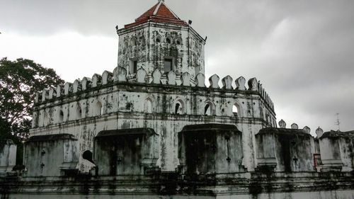 Low angle view of built structure against clear sky