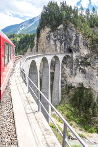 Railroad track passing through mountain