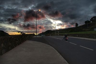 Road passing through city