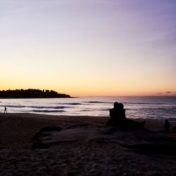 Scenic view of sea at sunset