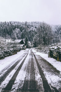 Scenic view of snow covered field