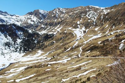 Scenic view of mountains from passo san marco