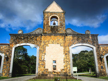 Low angle view of historic building against sky