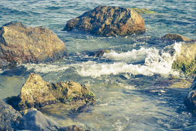 Rocks in sea