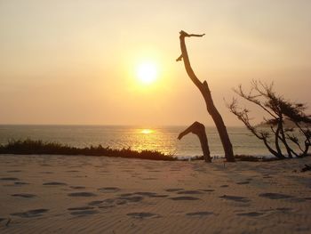 Scenic view of sea at sunset