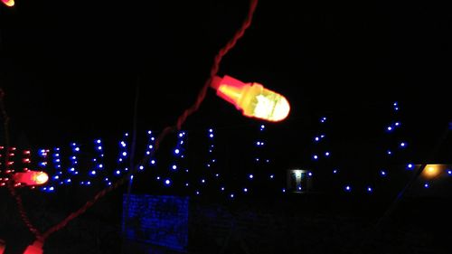 View of illuminated lights at night