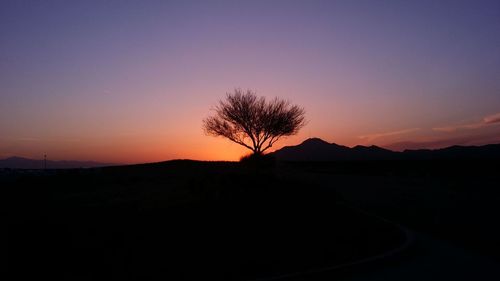 Silhouette of landscape at sunset