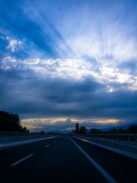 View of road at sunset