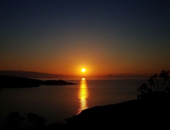 Scenic view of sea at sunset