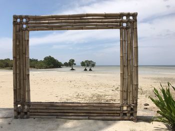 Scenic view of beach against sky