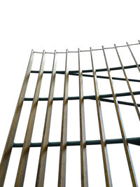Low angle view of metallic structure against sky