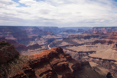 Aerial view of dramatic landscape