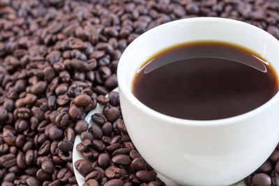 Close-up of coffee cup on table