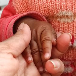 Close-up of baby hands