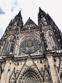 Low angle view of temple building against sky
