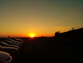 Scenic view of landscape against sky during sunset