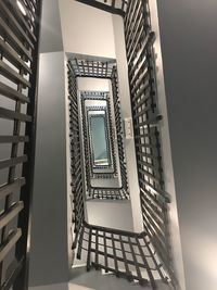 Low angle view of spiral staircase in building