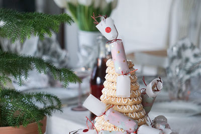 Close-up of christmas cake