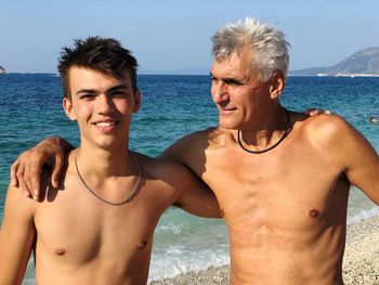 Portrait of smiling man on beach