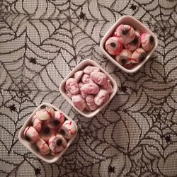 High angle view of ice cream in bowl