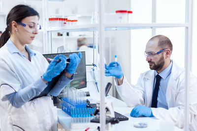 Doctor working in laboratory