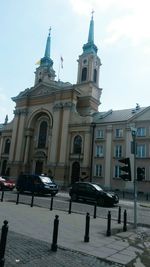 View of old town in front of church