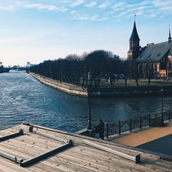 View of bridge over river