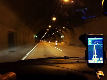 Cars moving on road at night