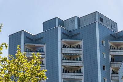 Low angle view of building against clear sky