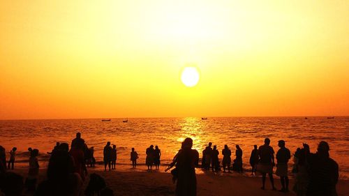 Scenic view of sea at sunset