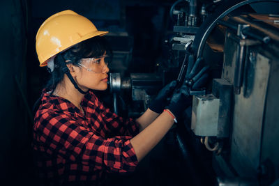 Midsection of woman working