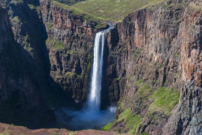 Scenic view of waterfall