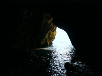 Rock formation in sea