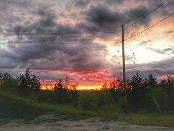 Scenic view of dramatic sky during sunset